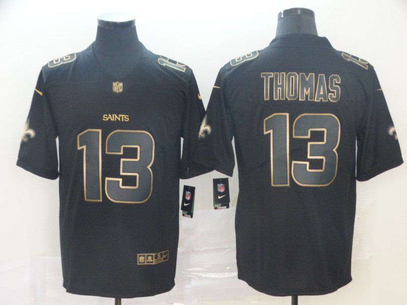 Men New Orleans Saints #13 Thomas Nike Vapor Limited Black Golden NFL Jerseys